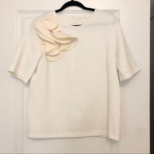 COS Off-white top with flower detail